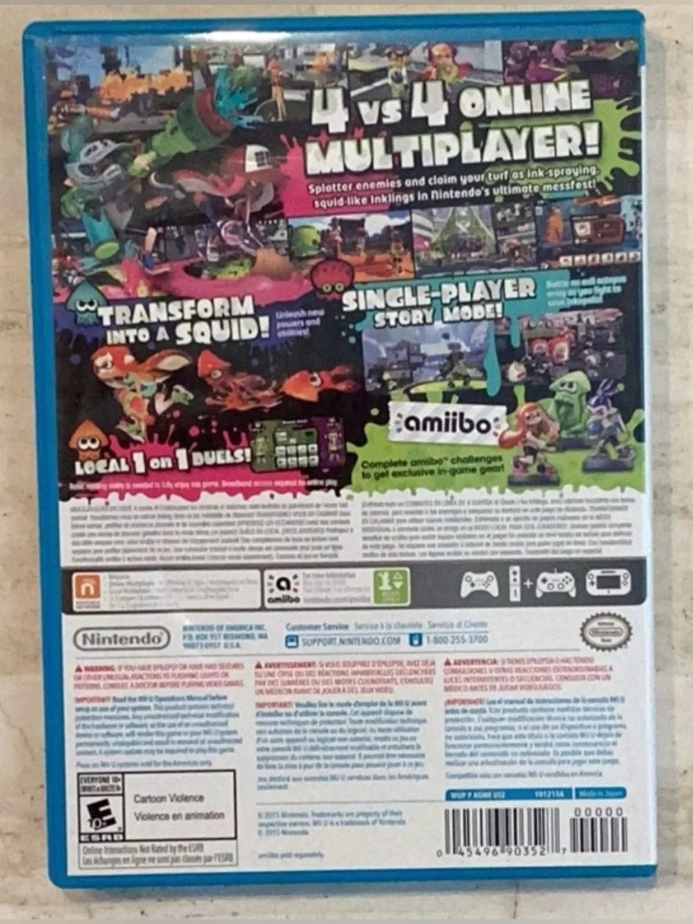 Splatoon Nintendo Wii U Game CIB Tested